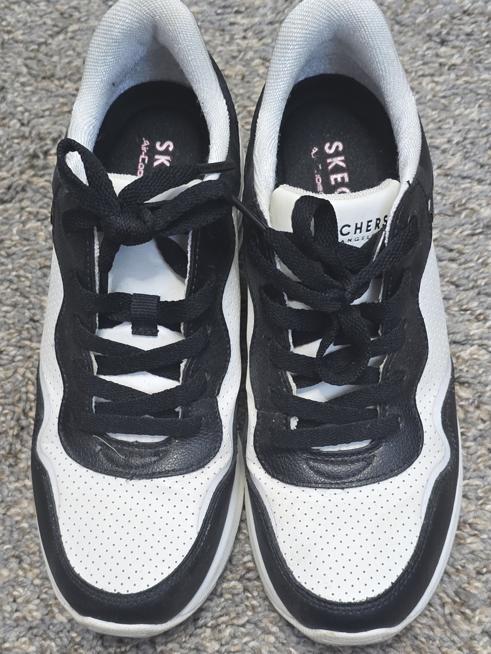 Skechers Women's Black and White Athletic Sneakers